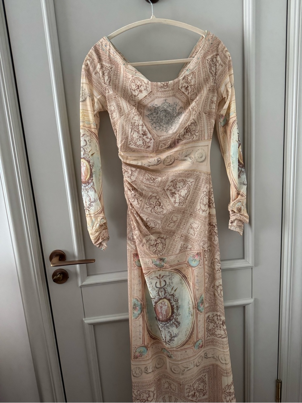 Camilla Mesh Off Shoulder Gathered Jersey Dress - Picture 7 of 11